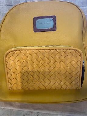 Yellow Woven Front Backpack - Women